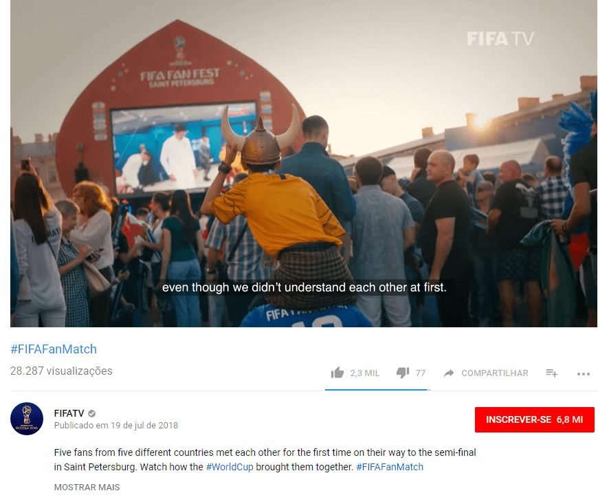 Hashtag clicável no vídeo do Youtube